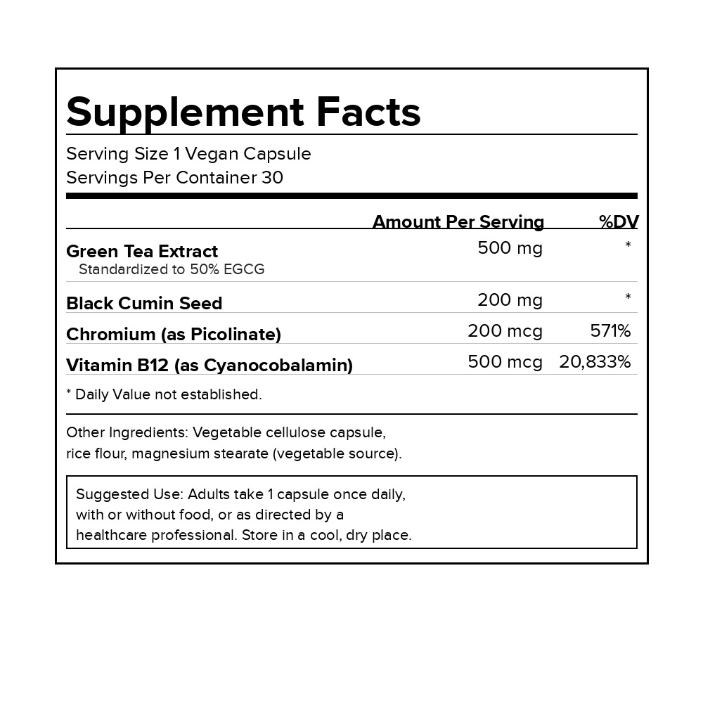 FlatFeams supplement facts panel