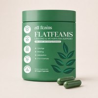 FlatFeams bottle, 30 vegan capsules