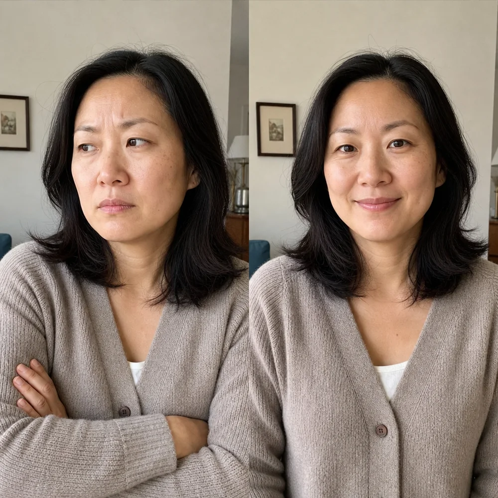 Yvette, pH strip before and after Flora+