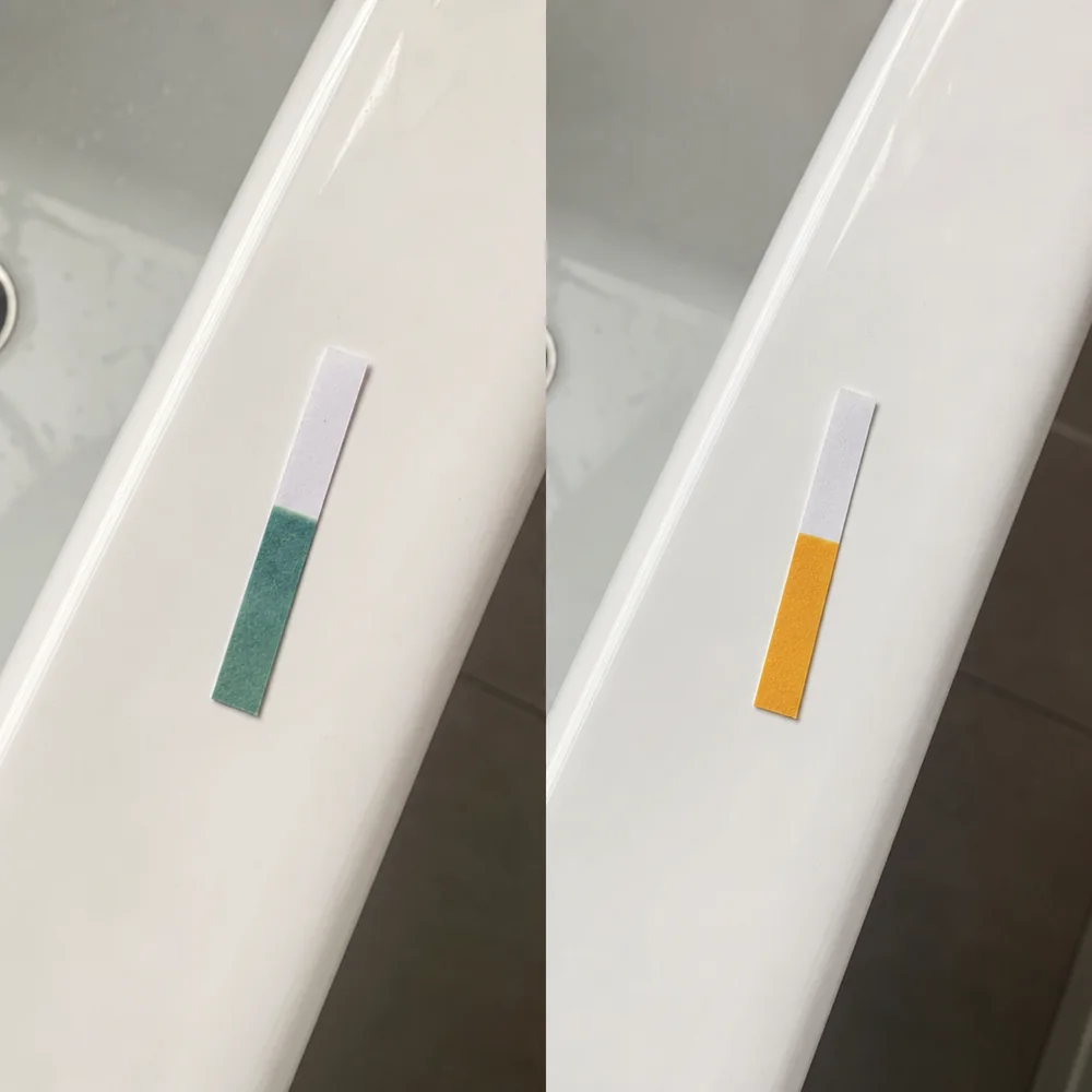 Camryn, pH strip before and after Flora+