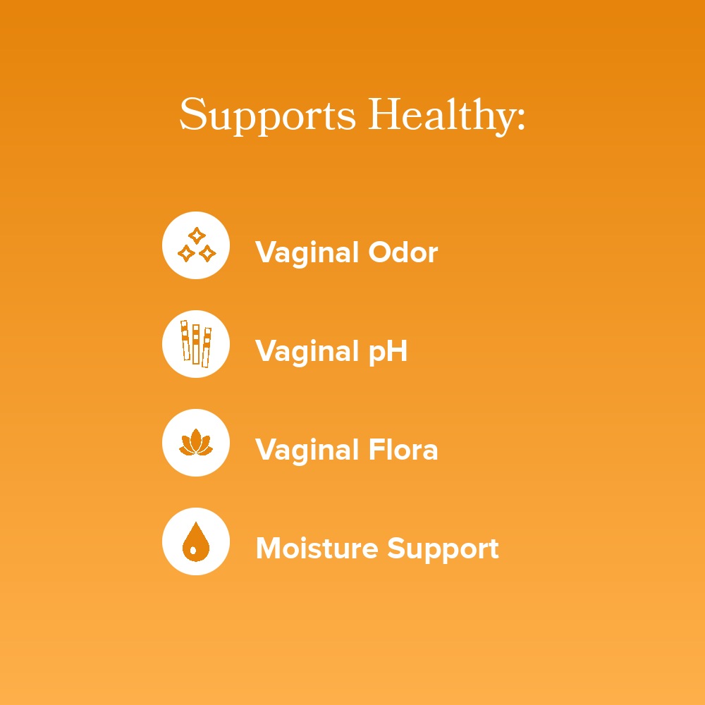 Flora+ supports vaginal odor, pH, flora and moisture