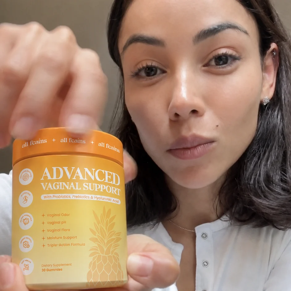 Marisol P. holding a jar of Flora+