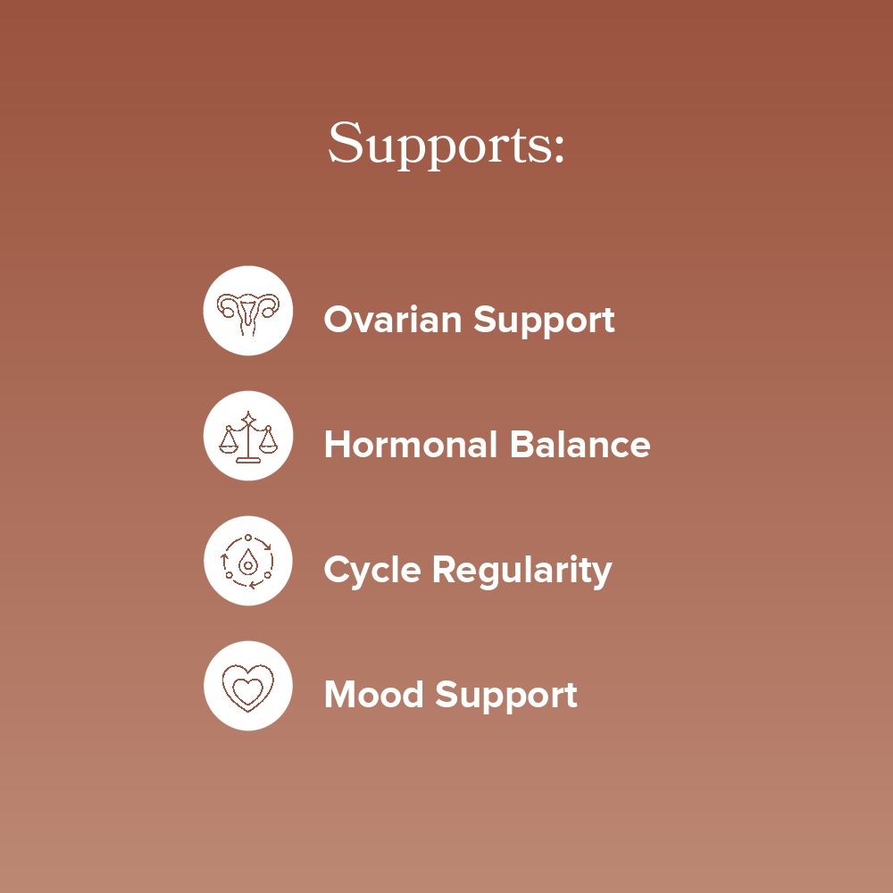 Harmony+ supports ovaries, hormones, cycle and mood