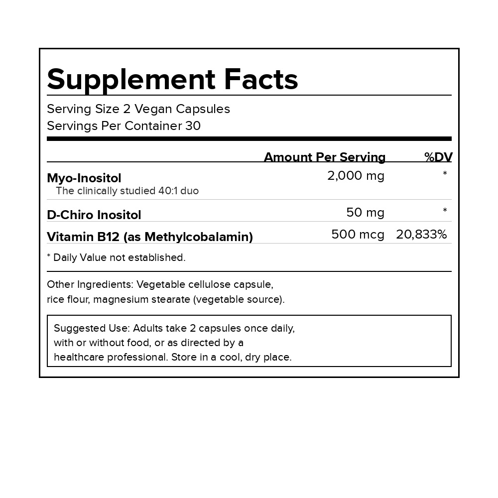 Harmony+ supplement facts panel