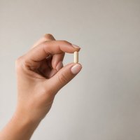 A single Harmony+ capsule held between two fingers