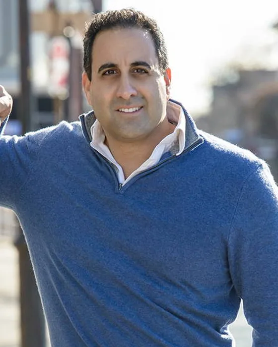 Mark Aramli, founder of BedJet, photographed outdoors in Newport, Rhode Island.
