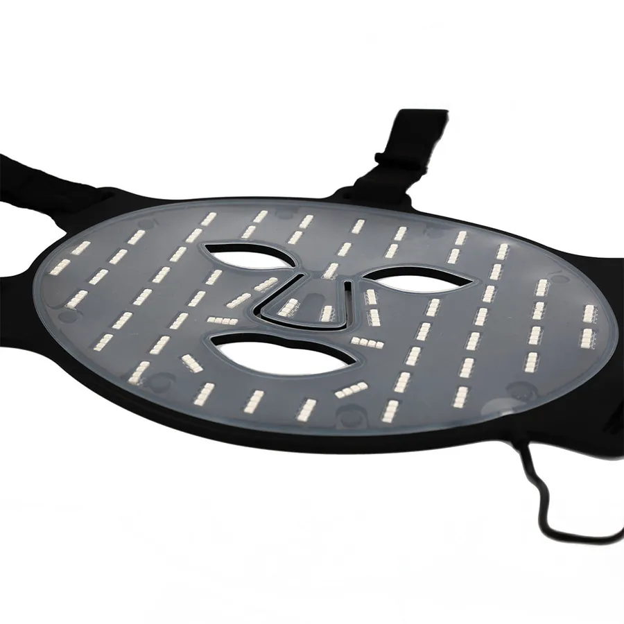 The BON CHARGE Red Light Face Mask laid flat, showing the full LED array