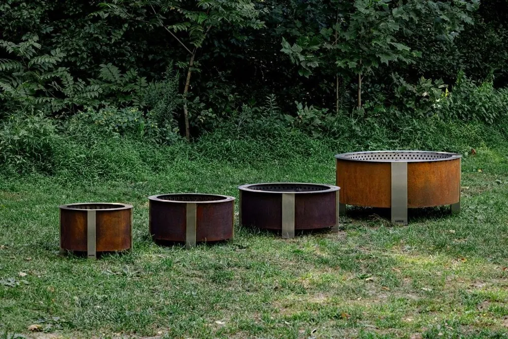 The four Breeo X Series sizes lined up on grass, from the small X19 to the large X42