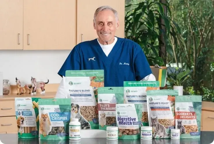 Dr. Marty Goldstein with the Dr. Marty Pets range