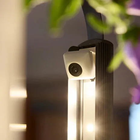 Close-up of the inward facing camera module on a Gardyn column