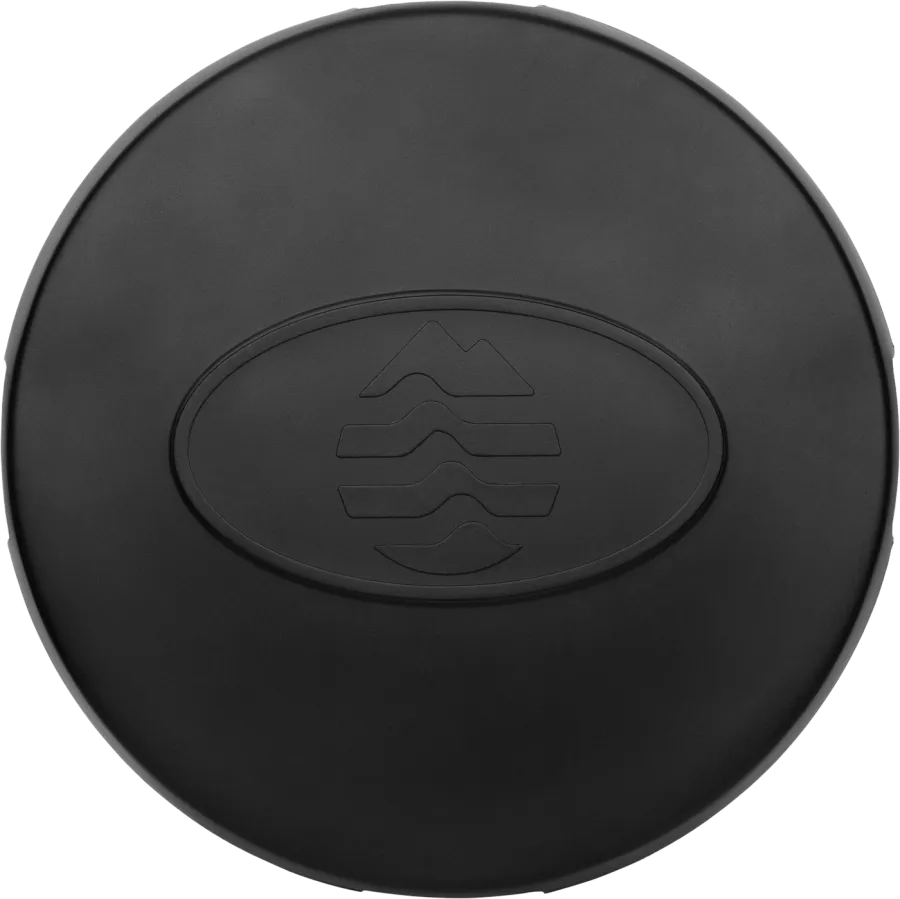 The Ice Barrel lid seen from above, showing the moulded wave emblem