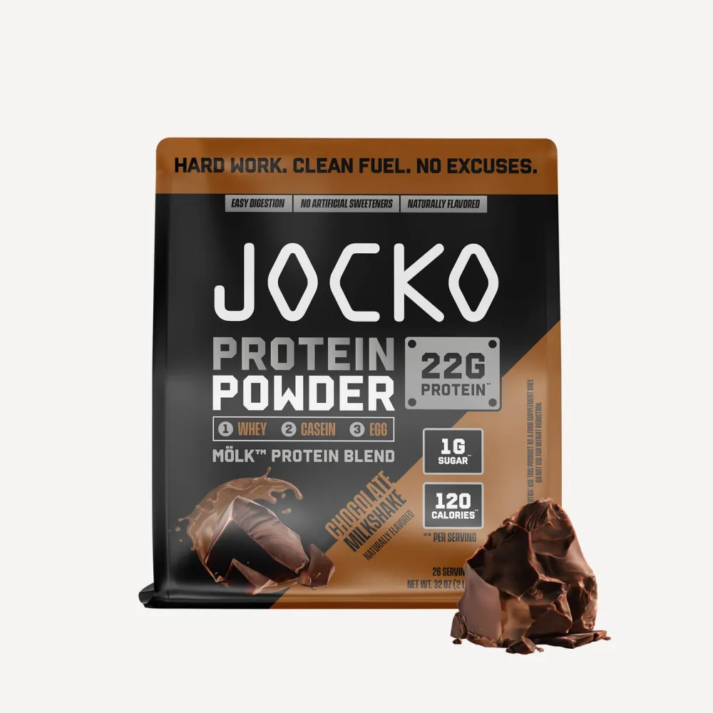 Chocolate milkshake flavor of Jocko Mölk protein powder