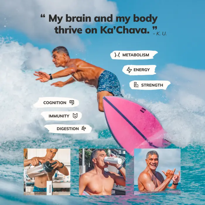 Ka'Chava benefit icons: metabolism, energy, strength, cognition, immunity, digestion