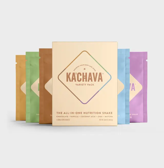 The Ka'Chava variety pack bags standing in a row