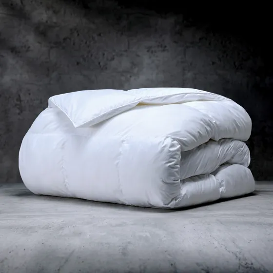 The Luxome ClimaSense comforter folded, tall and lofted