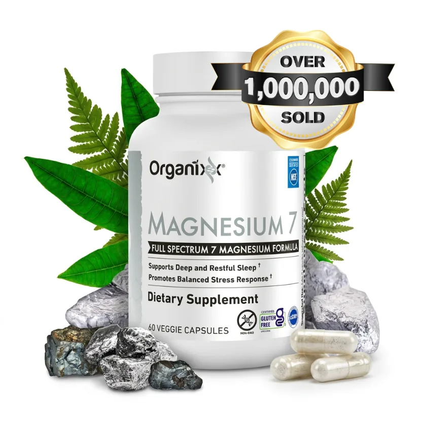A bottle of Organixx Magnesium 7.