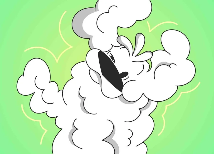Petcube illustration of a dog shaking its head hard, drawn with motion lines