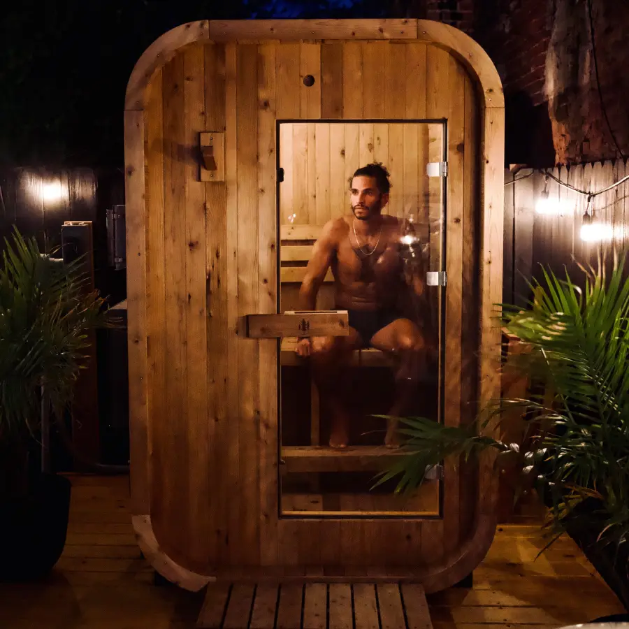 Duo outdoor sauna, two person