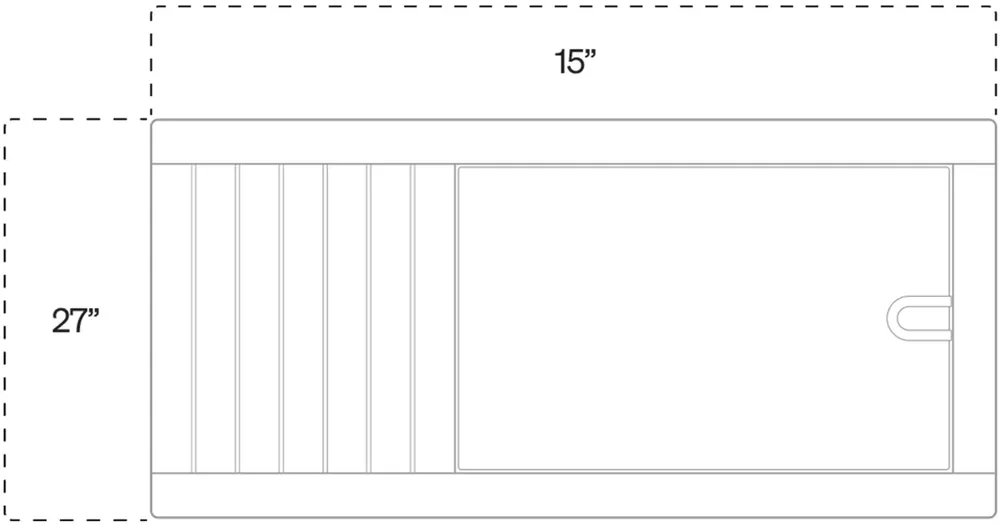 Renu Therapy line drawing of a Cold Stoic in plan and elevation showing the tub cavity inside the outer body