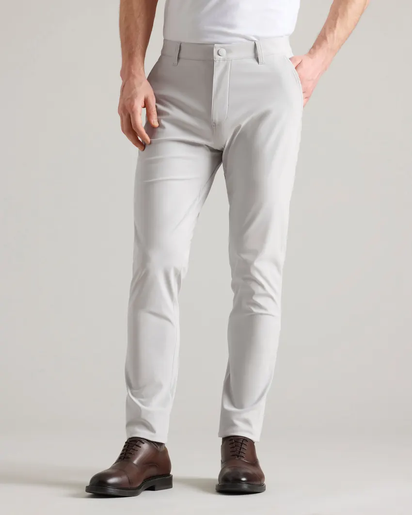 Commuter Pant in light gray with dress shoes