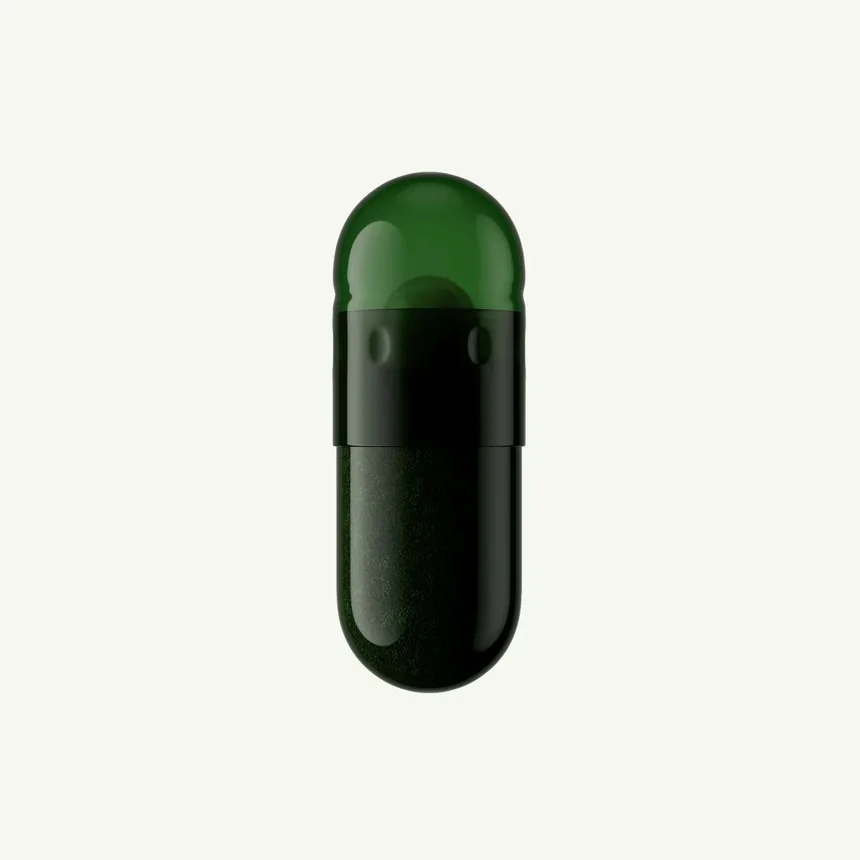 A single DS-01 capsule photographed on a pale background