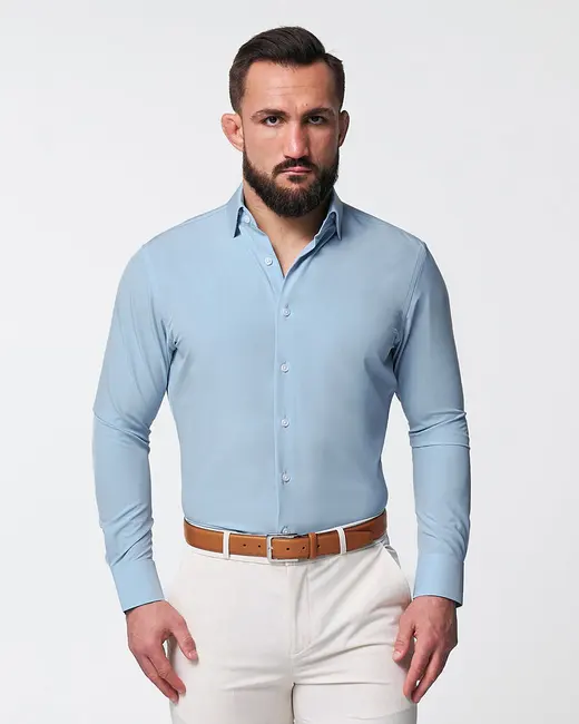 The Bellamy business blue athletic fit dress shirt