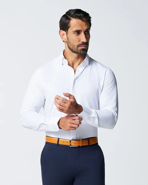 The Springer solid white athletic fit dress shirt