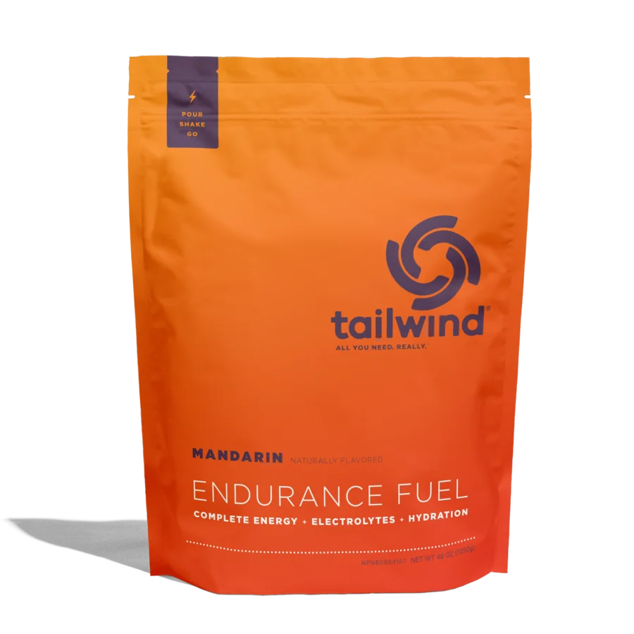 Tailwind Endurance Fuel 50 serving bag in Mandarin flavor, front of pack