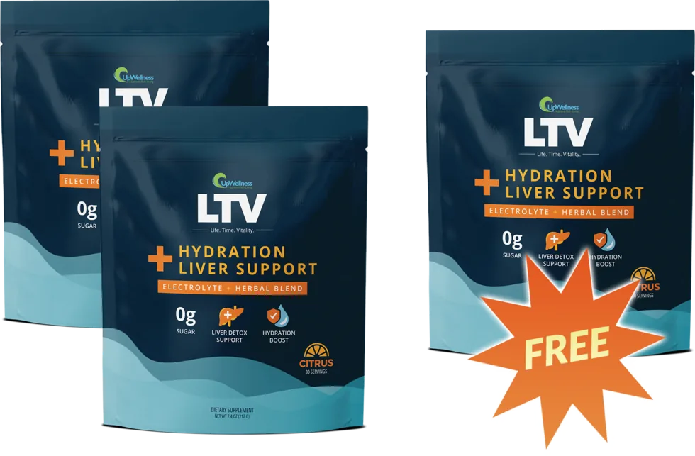 Three bags of UpWellness LTV, one free