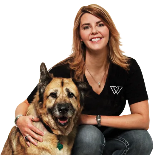 Stephanie Boone with her dog Luna